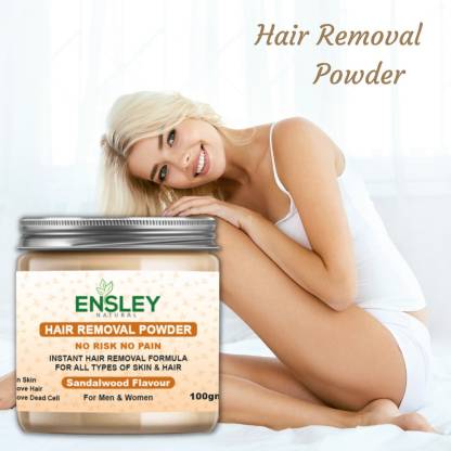 ENSLEY Hair Removal Powder (Sandalwood Fragrance) For Underarms, Hand, Legs  & Bikini Line Three in one