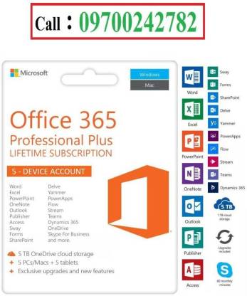 MICR Office 365 Pro Plus 5 User Account PC-MAC-TABLET-MOBILE-IPAD Smart Key  Price in India - Buy MICR Office 365 Pro Plus 5 User Account PC-MAC-TABLET-MOBILE-IPAD  Smart Key online at 