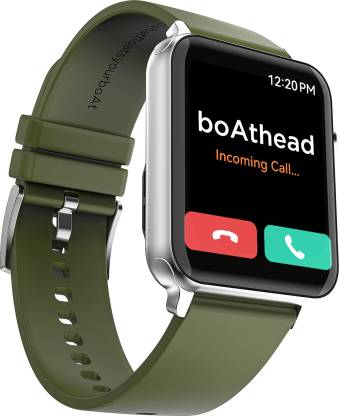boAt Storm call 1.69 inch HD display with bluetooth calling and 550 nits brightness Smartwatch  (Green Strap, Free Size)