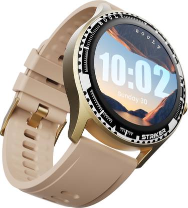Boult Striker Bluetooth Calling with 1.3″ Round Display, Complete Health Tracking Smartwatch  (Cream Strap, Free Size)