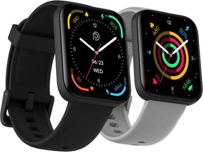 Deeprio Revv (Pack of 2) 1.83 inch 2.5D Curved Display with Bluetooth Calling Smartwatch  (Black, Cloud Grey Strap, Free Size)