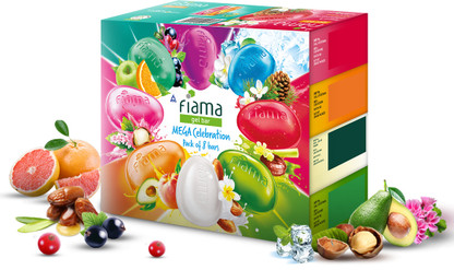 FIAMA Mega Celebration Pack With 8 Unique Soap Gel Bathing Bars, For Moisturized Skin