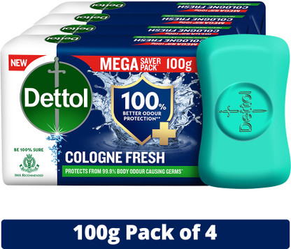 Dettol Cologne Fresh Bathing Soap Bar with 100% better odour protection