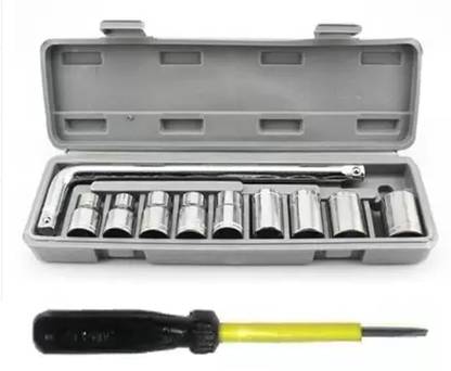 Shri Diamond Stainless Steel 10 Pcs Socket Wrench Spanner Set ...