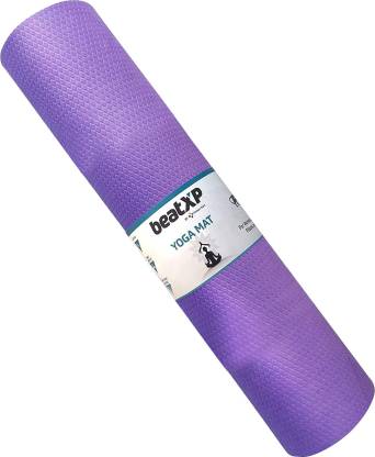 beatXP Yoga Mat For Men & Women | Fitness Mat For Home & Gym Workout |Anti Skid | Purple 4 mm Yoga Mat