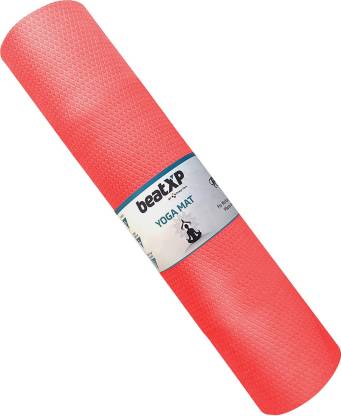 beatXP Yoga Mat For Men & Women | Fitness Mat For Home & Gym Workout |Anti Skid | Red 4 mm Yoga Mat