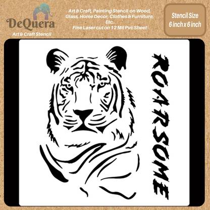 DEQUERA DeQuera Tiger Animal Stencils for Wall Painting Large - Tiger Stencils for Paint ing- Stencils for DEQUERA DeQuera Tiger Animal Stencils for Wall Painting Large - Tiger Stencils for Paint ing- Stencils for