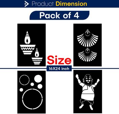 JAZZIKA Wall Stencils (Size :- 16 X 24 Inch) PATTERN- JAZZIKA Wall Stencils (Size :- 16 X 24 Inch) PATTERN-