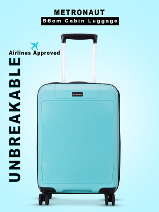 METRONAUT Hero 20 inch Sky Blue Premium PP Hard-Sided Polypropylene Luggage Trolley Bag Cabin Suitcase 8 Wheels - 20 inch