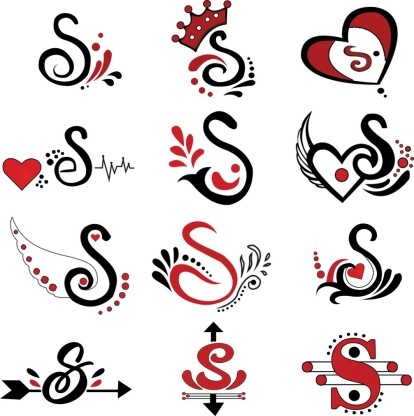 letter C and S monogram logo  Tatuaggi con iniziale Monogramma logo Tipi  di logo
