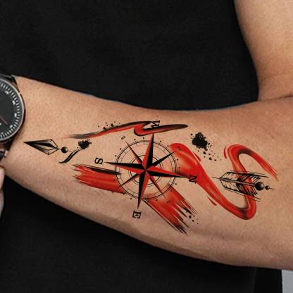 Temporary Tattoowala Compass with Clock Arrow Tattoo Waterproof Temporary  Body Tattoo Boys and Girls - Price in India, Buy Temporary Tattoowala  Compass with Clock Arrow Tattoo Waterproof Temporary Body Tattoo Boys and