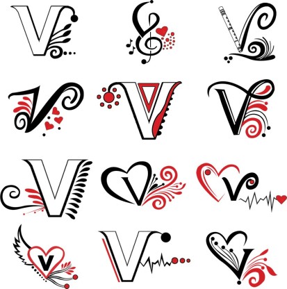 Tattoo of VL heart Love bond tattoo  custom tattoo designs on  TattooTribescom