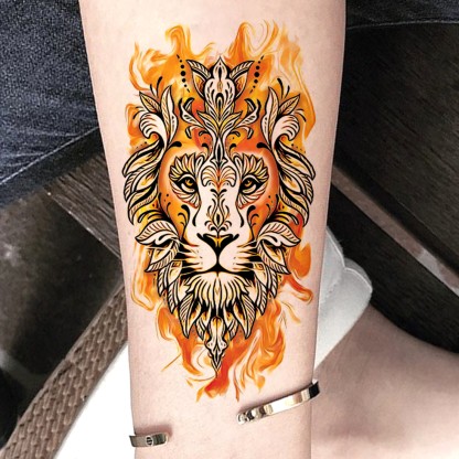 Lion Breaking Clock Face Temporary Tattoo Fake Sticker Womens Mens Arm Leg  Back  eBay