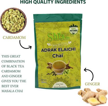 shia tea Adrak Elaichi Chai Ginger Black Tea Pouch Price in India - Buy ...