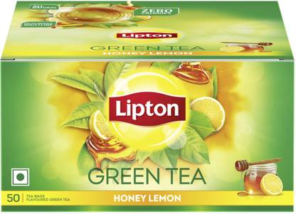 Lipton Lemon Honey, Lemon Green Tea Bags Box  (50 Bags)
