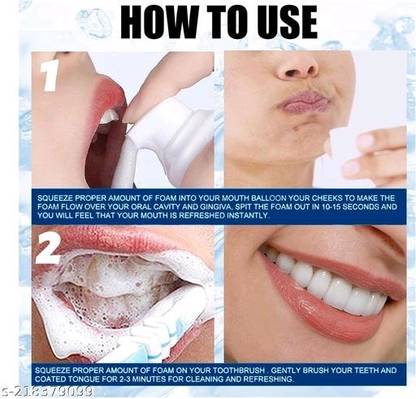 GLAMITY Activated Charcoal Instant Teeth Whitening Foam Yellow Teeth Removal Toothpaste Toothpaste