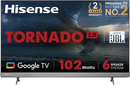 Hisense 139 cm (55 inch) Ultra HD (4K) LED Smart Google TV with 102W JBL 6 Speakers, Dolby Vision and Atmos