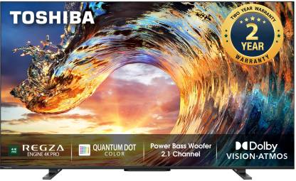 TOSHIBA M550LP Series 139 cm (55 inch) QLED Ultra HD (4K) Smart Google TV TV With Bass Woofer and REGZA Engine