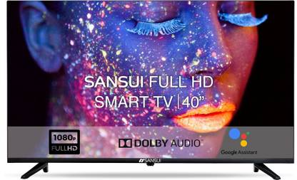 [For Yes/DBS Bank Card] Sansui 102 cm (40 inch) Full HD LED Smart Android TV with Android 11 & Dolby Audio (Midnight Black)  (JSW40ASFHD)