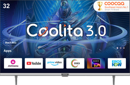 Coocaa 80 cm (32 inch) HD Ready LED Smart Coolita TV 2024 Edition with Dolby Audio and Eye Care Technology