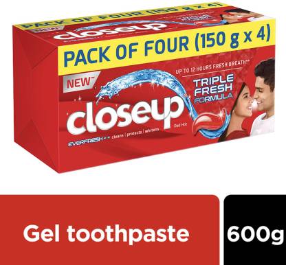 Closeup Everfresh+ Anti-Germ Gel Toothpaste Red Hot Toothpaste  (600 g, Pack of 4)