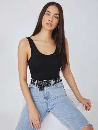 Casual Solid Women Black Top Price in India - Buy Casual Solid Women ...