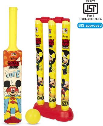 DISNEY Mickey & Friends Bat, Ball & Stumps My First Cricket Kit