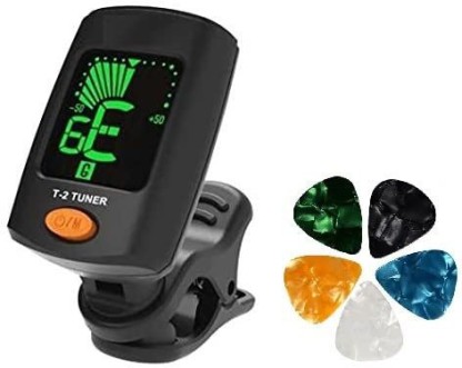 Banjo Digital Electric Tuner with LCD Screen for Guitar Violin Battery Included Ukulele FRIUSATE Guitar Tuner Black Guitar Tuner Clip on Guitars Bass 
