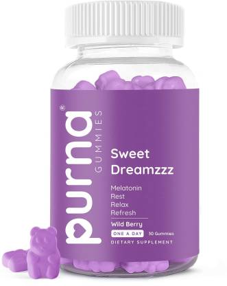 Purna Gummies Melatonin Wild Berry Flavor Gummies For Sleep Well & Reduced Stress  (30)