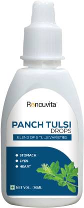 RONCUVITA Tulsi Drops - Extract of 5 Tulsi for Natural Immunity, Cough & Cold Relief - 20ml