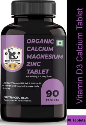 IRON LIFTERS Calcium Magnesium Zinc & Vitamin D3 Supplement Tablet (90  Tablets)