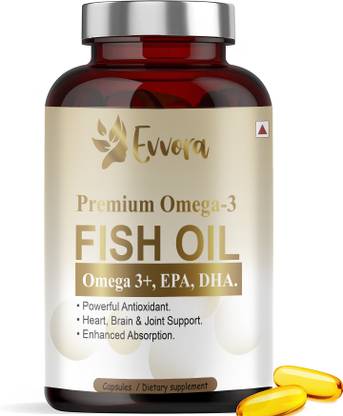 Evvora Fish Oil (Triple Strength) With 1000Mg Omega 3 (600Mg Epa, 400Mg Dha)  (30 No)