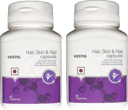 Vestig Hair Skin Nail Capsule 120 (Pack of 2) Price in India - Buy Vestig Hair  Skin Nail Capsule 120 (Pack of 2) online at 