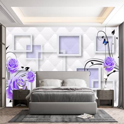 UNIQUE Decorative White, Purple Wallpaper Price in India - Buy UNIQUE  Decorative White, Purple Wallpaper online at 