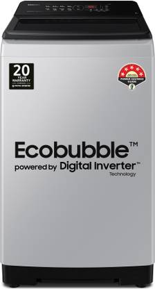 [For HDFC Credit Card Emi] SAMSUNG 8 kg Inverter 5 Star with Ecobubble Technology Washing Machine Fully Automatic Top Load Grey  (WA80BG4441BGTL)