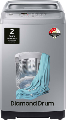 SAMSUNG 7 kg Diamond Drum Fully Automatic Top Load Washing Machine Silver