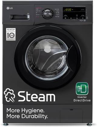 [For Flipkart Axis Bank Card] LG 8 kg Fully Automatic Front Load Washing Machine with In-built Heater Black, Grey  (FHM1408BDM)