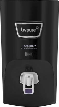 Livpure GLO PRO++ RO+UV+UF+Taste Enhancer, Water Purifier for Home, 7L Storage, Black