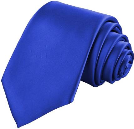 Qtsy Slim Tie For Formals and party Royal Blue Solid Men Tie