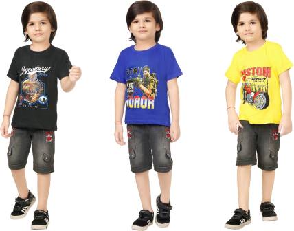 Fashion Garments Baby Boys & Baby Girls Colorblock Lycra Blend T Shirt