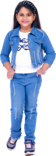 Girls Party(Festive) Jacket Jeans 
