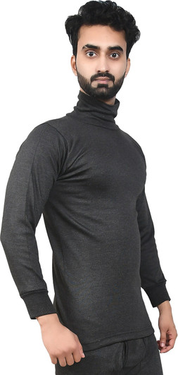 J.S. OSWAL Men High-Neck Black Thermal 
