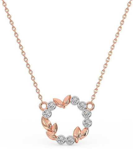 Chain 14kt Diamond Rose Gold Pendant 