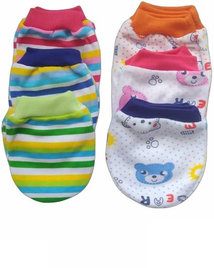 Happy Baby New Born Baby Cotton Housiry Mittens Set/Hand Gloves Age 0 to 6 Months,SET OF 4)