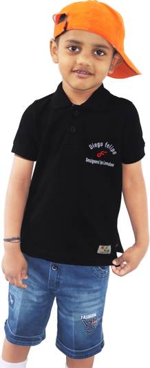 diego felipe Boys Embroidered Pure Cotton T Shirt