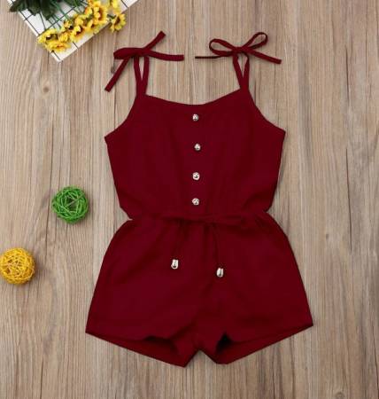 Sifrila Dungaree For Baby Girls Casual Solid Cotton Blend