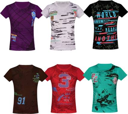 Fashionate World Boys Printed Pure Cotton T Shirt