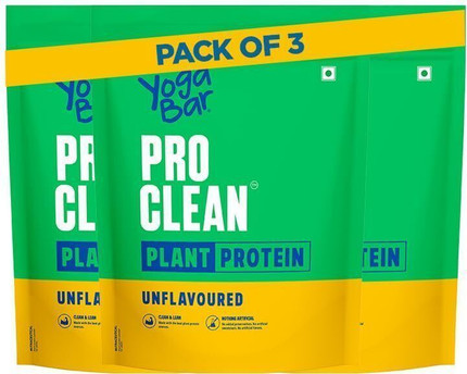 Yogabar Plant Protein Unflavoured | 28g per scoop | Clean protein Plant-Based Protein 1.5 kg, Unflavoured