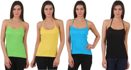 Pack Of 3 Q-rious Womens Cotton Lycra Halter Slip