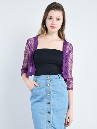 THE VANCA Short Shrug in Blue Color Sequin